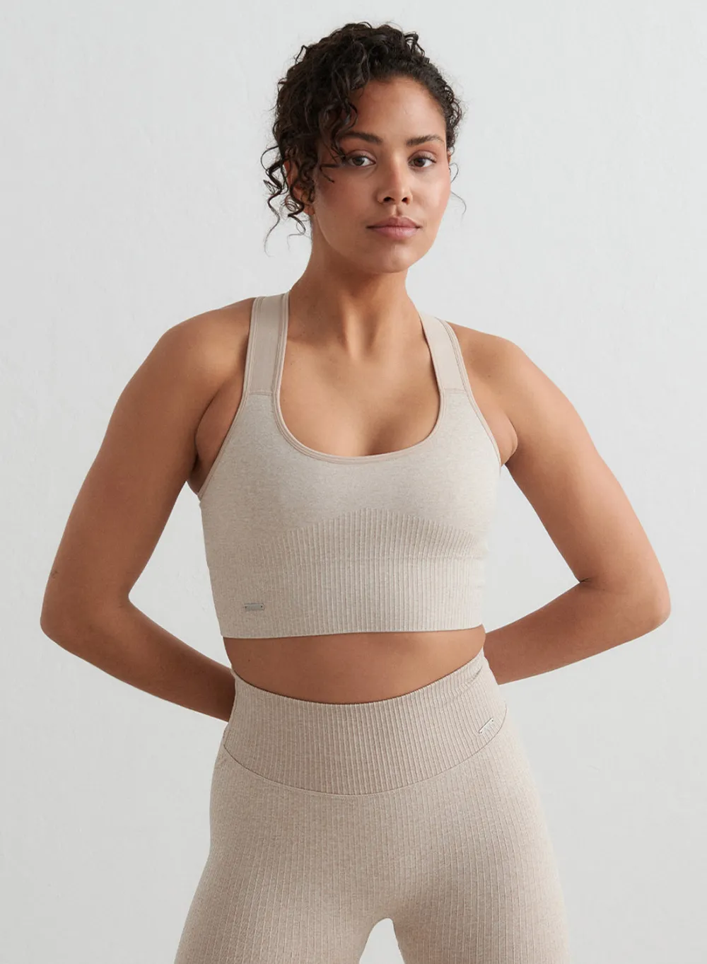 Ribbed Sports Bras|High Support^AIM’N High Support Ribbed Bra Beige
