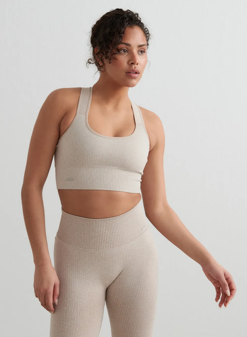 Ribbed Sports Bras|High Support^AIM’N High Support Ribbed Bra Beige