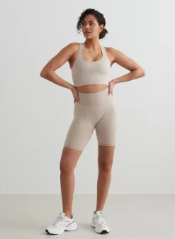 Seamless Biker Shorts|All Biker Shorts^AIM’N Ribbed Seamless Biker Shorts Beige