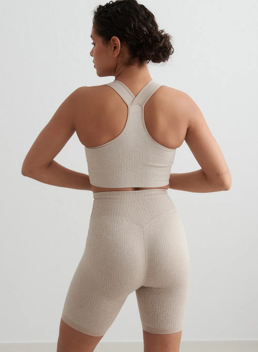 Seamless Biker Shorts|All Biker Shorts^AIM’N Ribbed Seamless Biker Shorts Beige