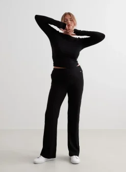Langermede Skjorter|Everyday Shirts^AIM’N Ease Ribbed Long Sleeve Top Black