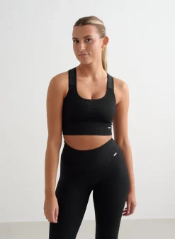 Ribbed Sports Bras|High Support^AIM’N High Support Ribbed Bra Black
