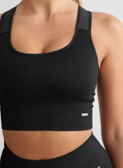 Ribbed Sports Bras|High Support^AIM’N High Support Ribbed Bra Black