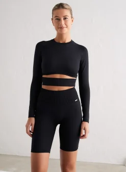 Seamless Biker Shorts|All Biker Shorts^AIM’N Black Limitless Seamless Biker Shorts
