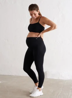Treningstights|Ribbete Tights^AIM’N Maternity Ribbed Seamless Tights Black