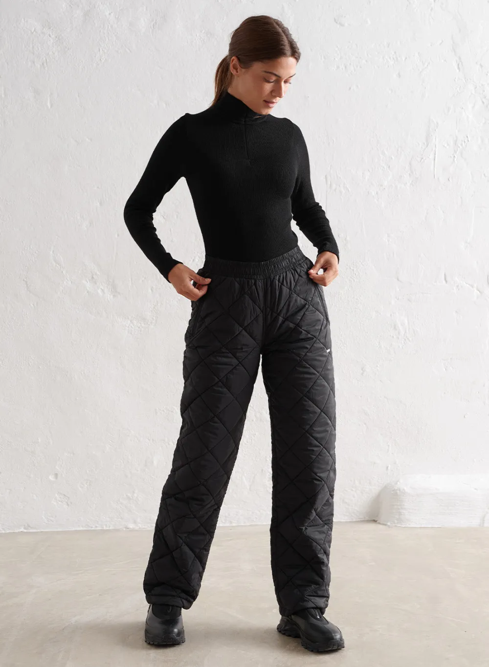 Outdoor Pants|Workout Pants^AIM’N Black Quilted Pants
