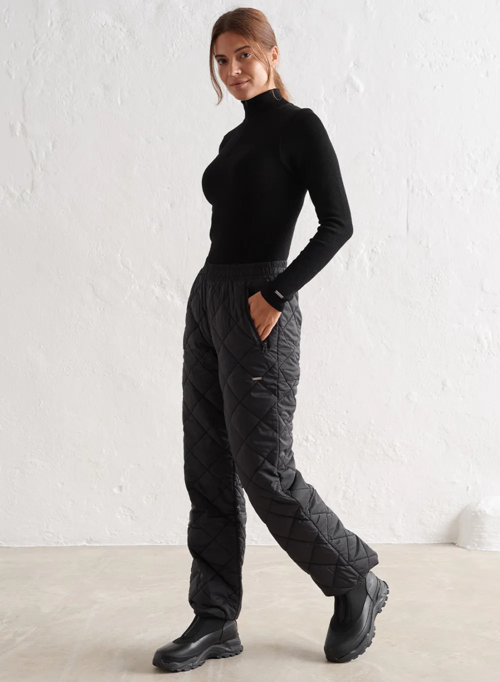 Outdoor Pants|Workout Pants^AIM’N Black Quilted Pants