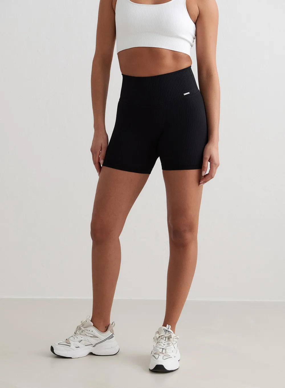 All Biker Shorts|Running Shorts^AIM’N Ribbed Midi Biker Shorts Black