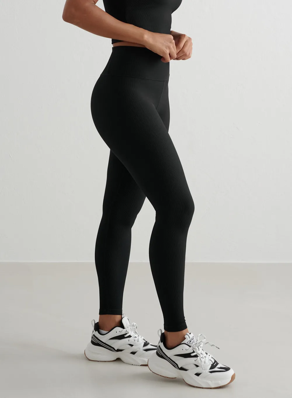 Treningstights|Ribbete Tights^AIM’N Ribbed Performance Tights Black