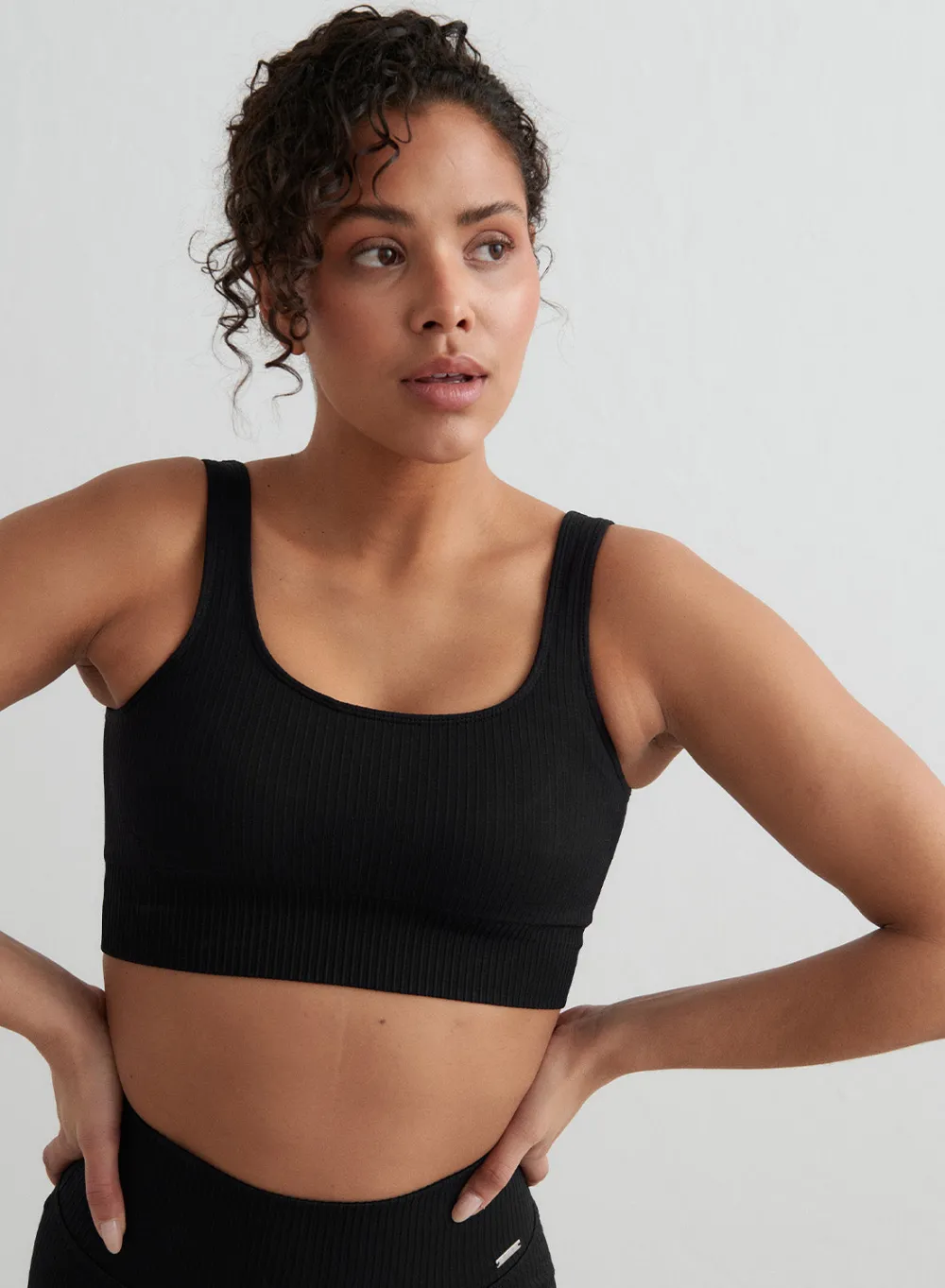 Ribbed Sports Bras|Seamless Sports Bras^AIM’N Ribbed Seamless Bra Black