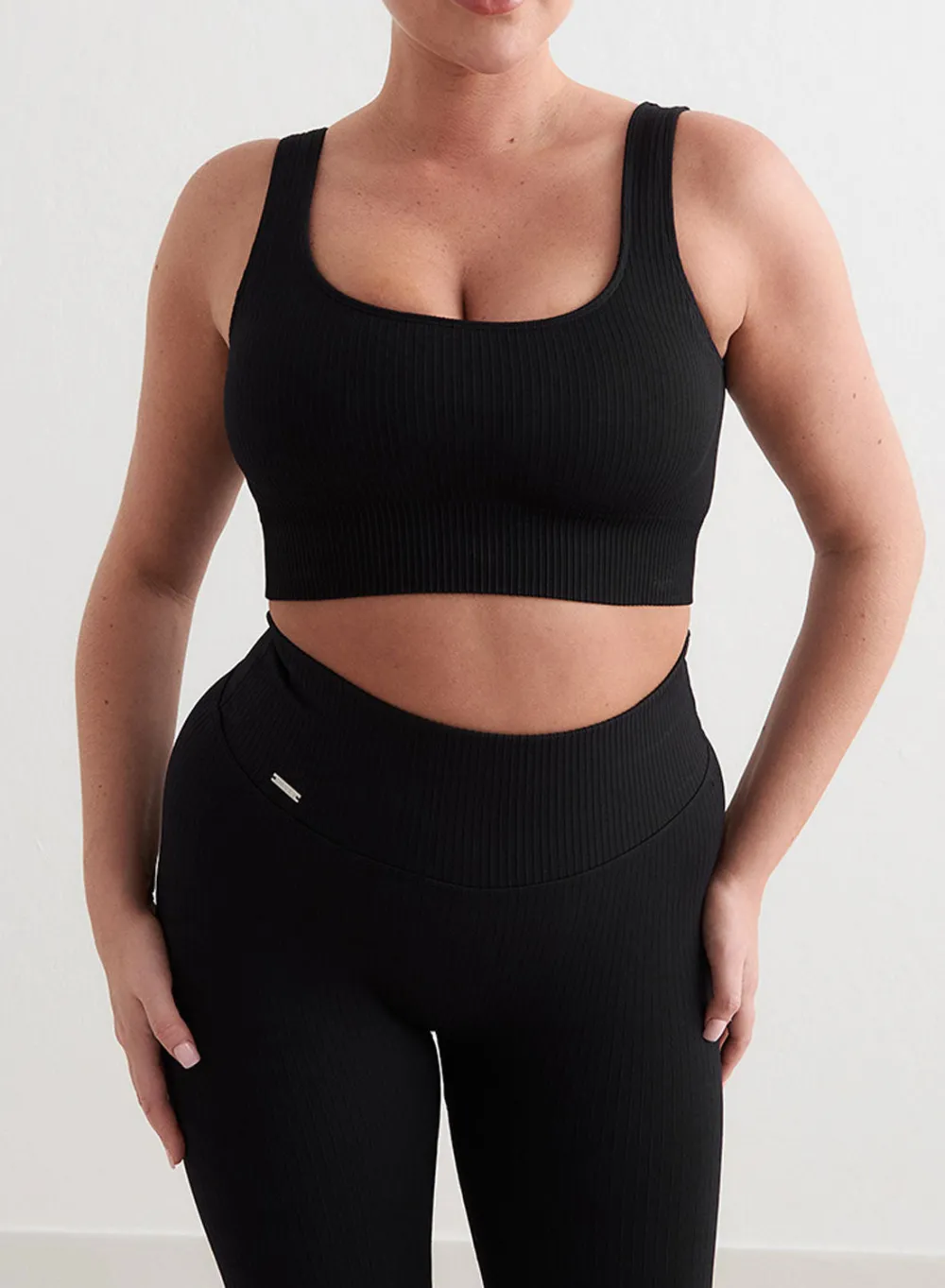Ribbed Sports Bras|Seamless Sports Bras^AIM’N Ribbed Seamless Bra Black