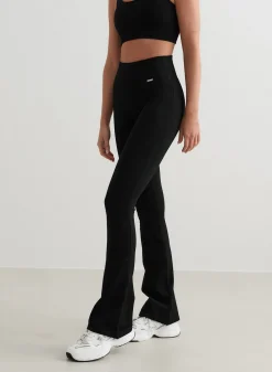 Treningstights|Ribbete Tights^AIM’N Ribbed Seamless Flare Tights Black
