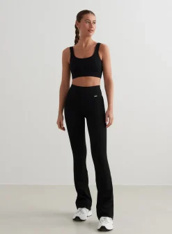 Treningstights|Ribbete Tights^AIM’N Ribbed Seamless Flare Tights Black