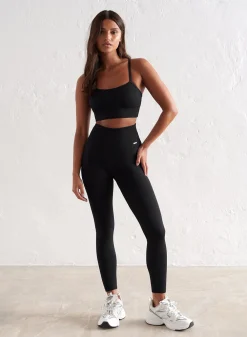 Treningstights|Ribbete Tights^AIM’N Ribbed Seamless Petite Tights Black