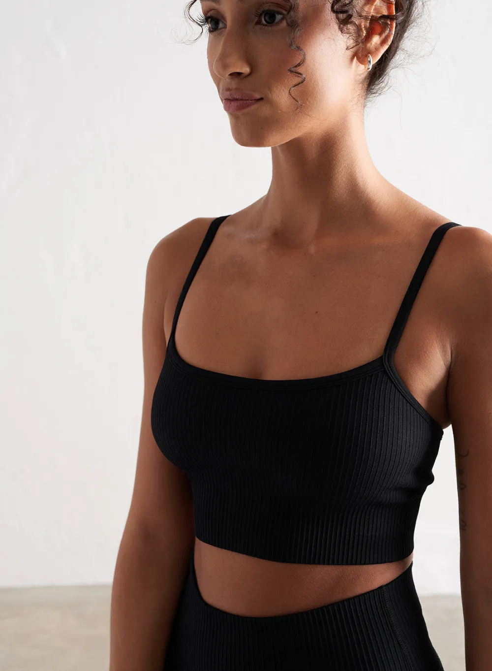 Ribbed Sports Bras|Seamless Sports Bras^AIM’N Ribbed Seamless Strap Bra Black