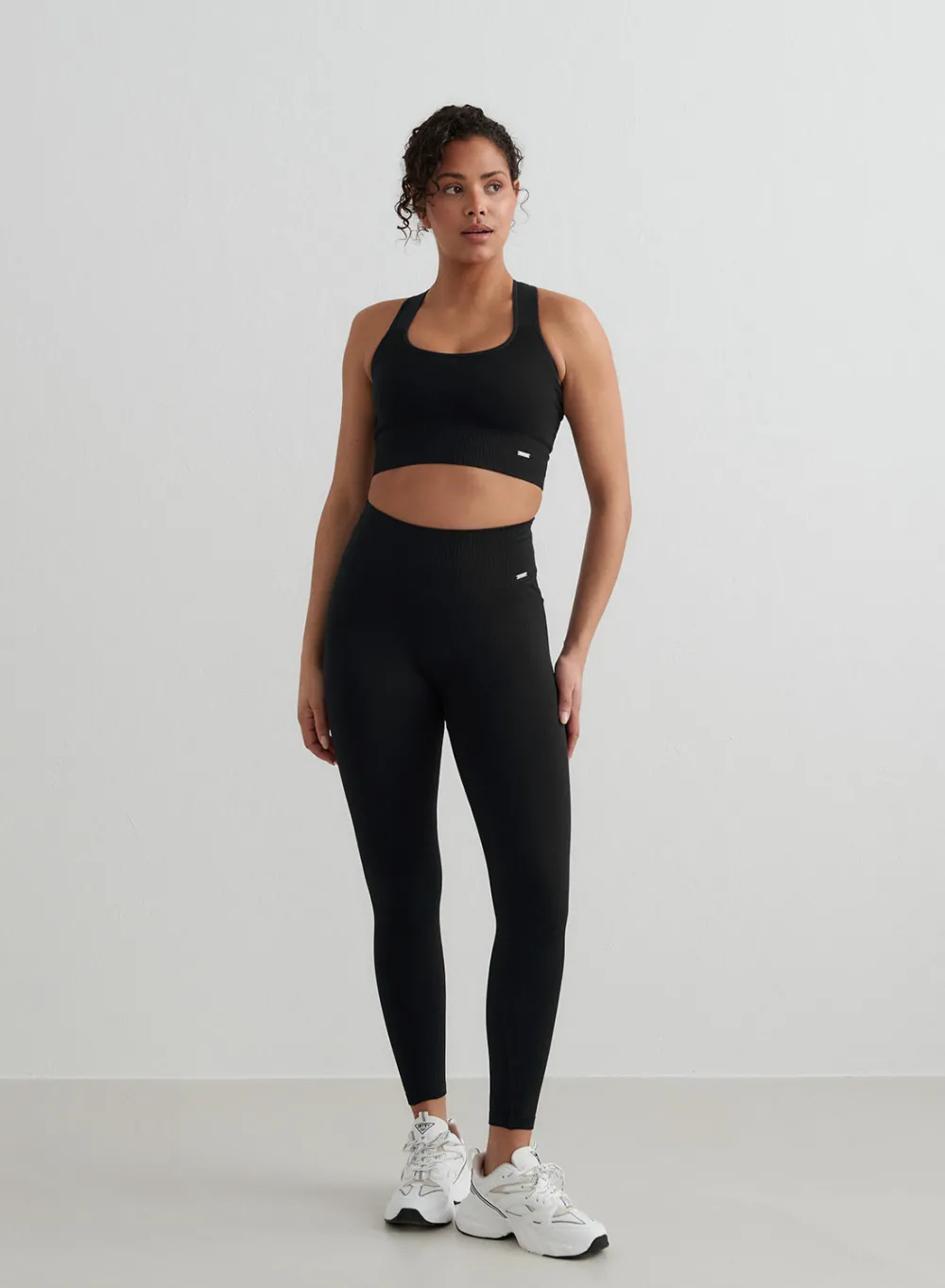 Treningstights|Ribbete Tights^AIM’N Ribbed Seamless Tights Black