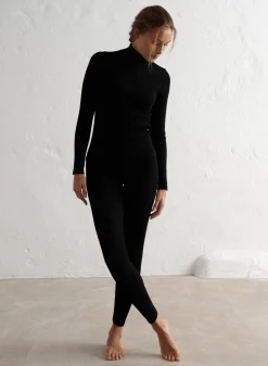 Langermede Skjorter|Everyday Shirts^AIM’N Ribbed Wool Half Zip Black