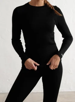 Langermede Skjorter^AIM’N Ribbed Wool Long Sleeve Black