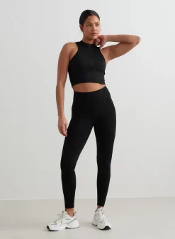 Tank Tops Og Trenings Tank Tops|Workout Tank Tops^AIM’N Black Sculpting Racer Front Zip Top
