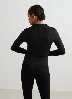 Langermede Skjorter|Long Sleeve Workout Tops^AIM’N Black Sculpting Zip Jacket