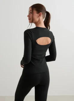Langermede Skjorter|Everyday Shirts^AIM’N Black Sense Cutout Back Long Sleeve
