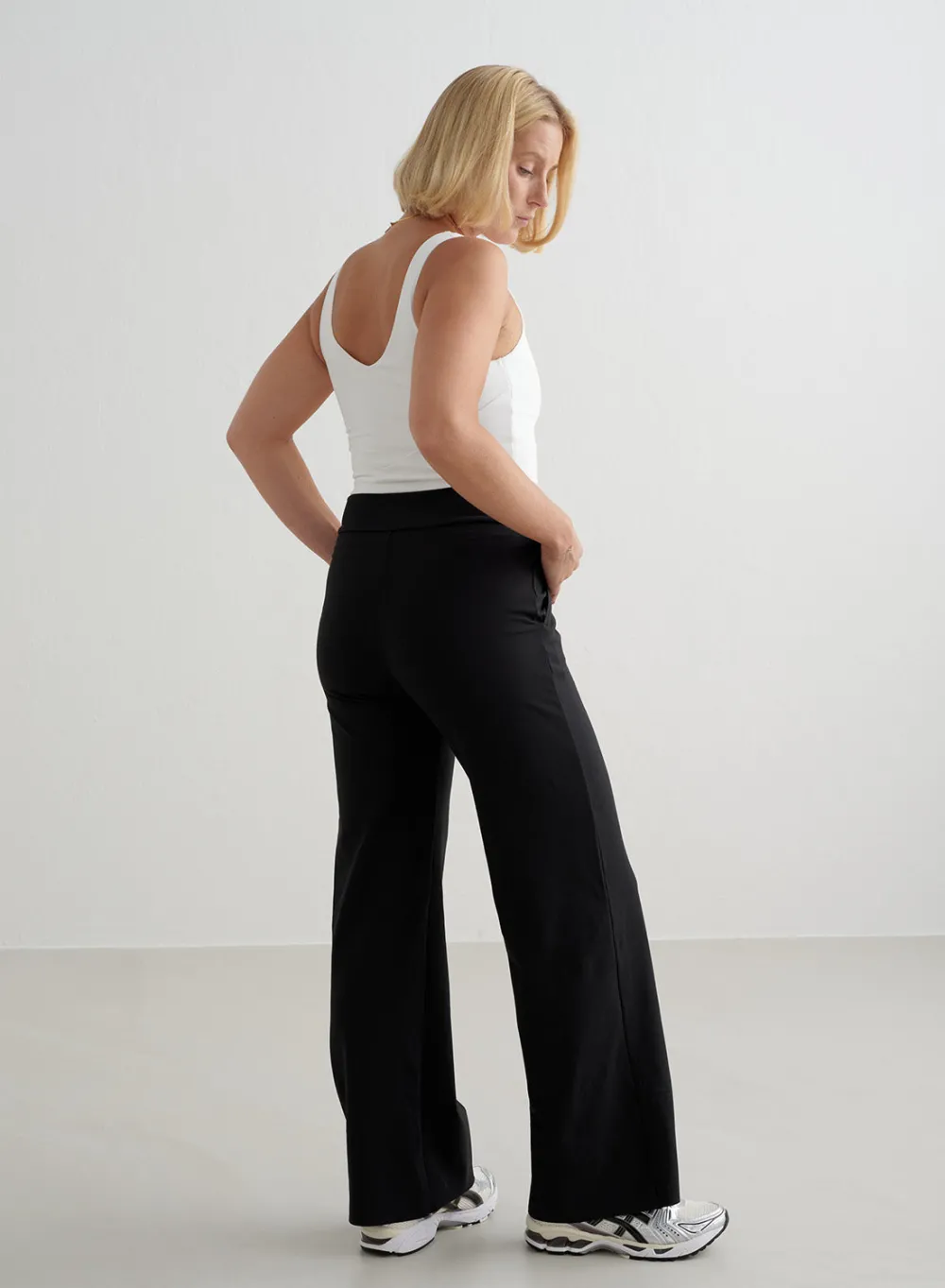Petite Tights|Workout Pants^AIM’N Black Sense Wide Petite Pants