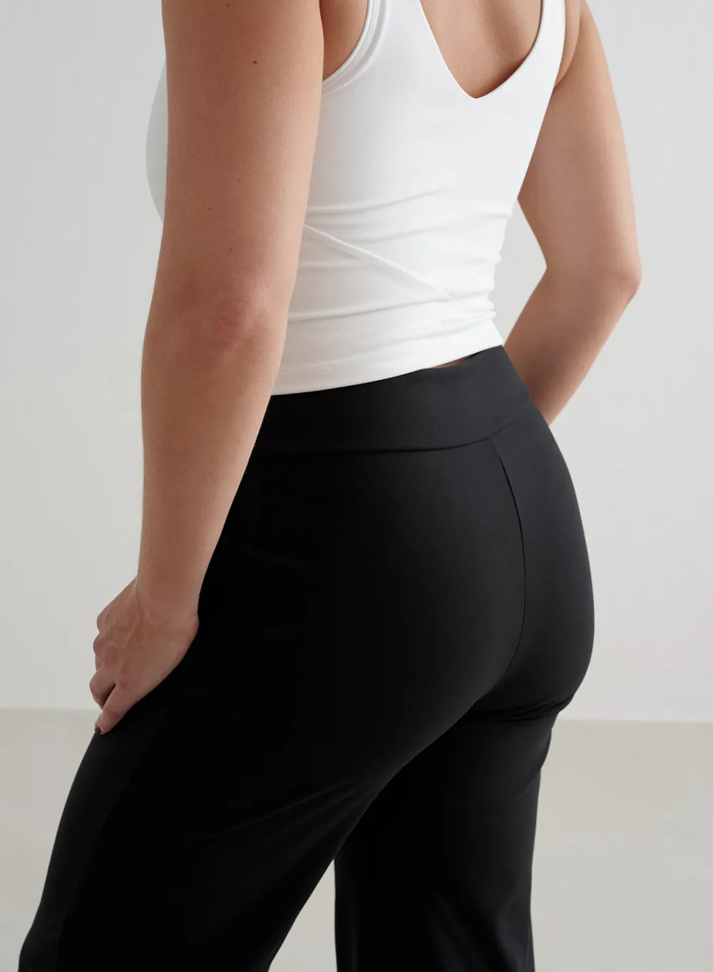 Petite Tights|Workout Pants^AIM’N Black Sense Wide Petite Pants