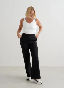 Petite Tights|Workout Pants^AIM’N Black Sense Wide Petite Pants