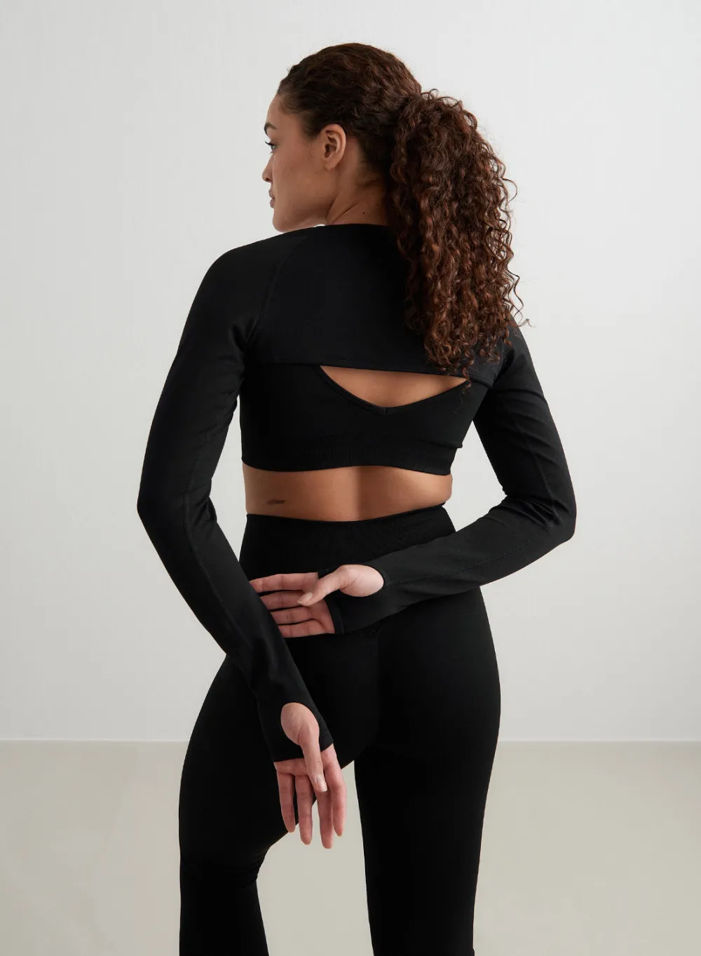 Langermede Skjorter|Long Sleeve Workout Tops^AIM’N Black Shape Seamless Long Sleeve Bolero
