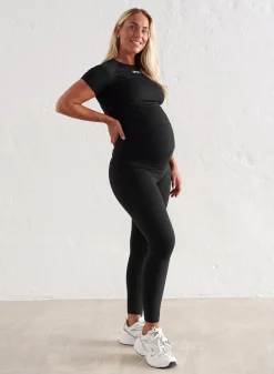 T-skjorter|Trenings-T-shirts^AIM’N Black Soft Basic Maternity Short Sleeve