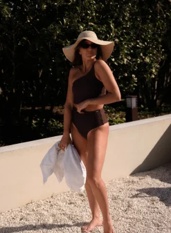 Bikinitopper^AIM’N Capri One Shoulder Bikini Bra Cacao