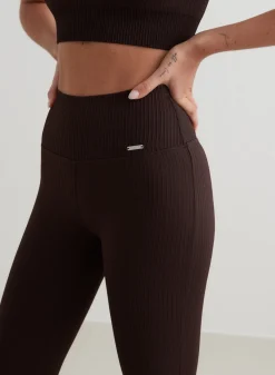 Treningstights|Ribbete Tights^AIM’N Ribbed Seamless Flare Tights Cacao