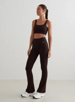 Treningstights|Ribbete Tights^AIM’N Ribbed Seamless Flare Tights Cacao