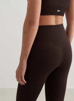 Treningstights|Ribbete Tights^AIM’N Ribbed Seamless Flare Tights Cacao