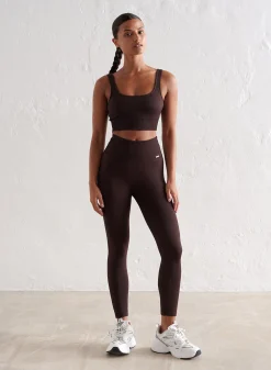 Treningstights|Ribbete Tights^AIM’N Ribbed Seamless Petite Tights Cacao