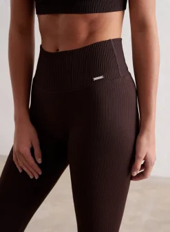 Treningstights|Ribbete Tights^AIM’N Ribbed Seamless Tights Cacao