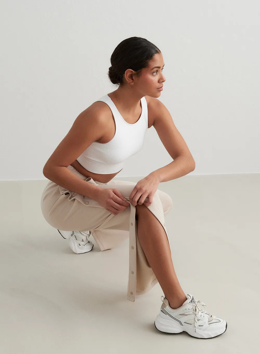 Myke Bukser|Sweatpants^AIM’N Café Au Lait Comfy Buttoned Pants Cafè au lait