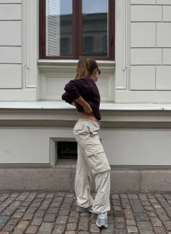 Workout Pants^AIM’N Café Au Lait Windbreaker Parachute Pants Cafè au lait