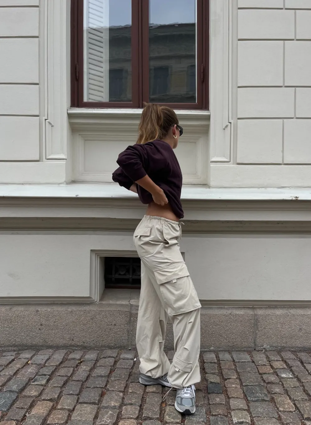Workout Pants^AIM’N Café Au Lait Windbreaker Parachute Pants Cafè au lait