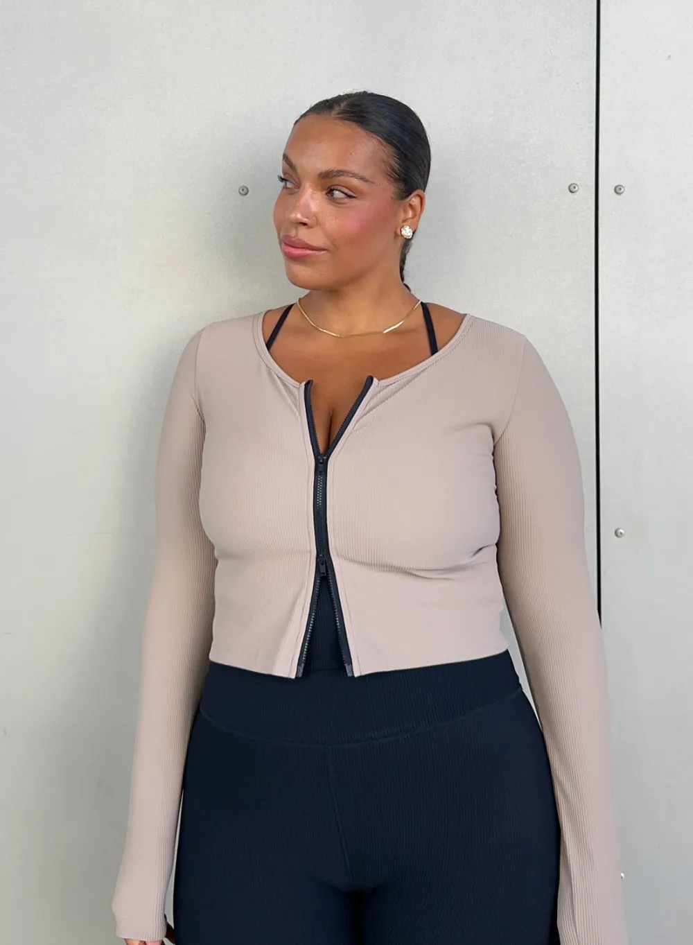 Long Sleeve Workout Tops|Treningsjakker^AIM’N Ribbed Performance Zipped Cardigan Dark clay