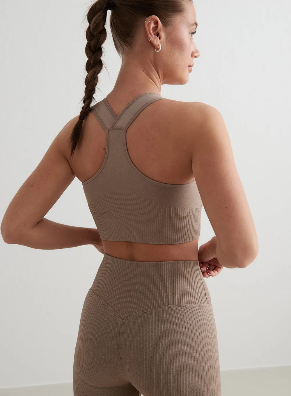 Ribbed Sports Bras|High Support^AIM’N High Support Ribbed Bra Espresso