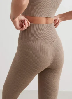 Treningstights|Ribbete Tights^AIM’N Ribbed Seamless Tights Espresso