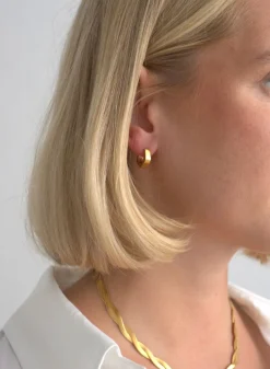 Vanntette Smykker^AIM’N Waterproof Angle Hoop Earrings Gold