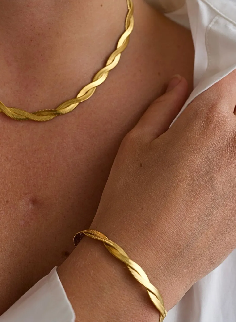 Vanntette Smykker^AIM’N Gold Waterproof Braid Necklace