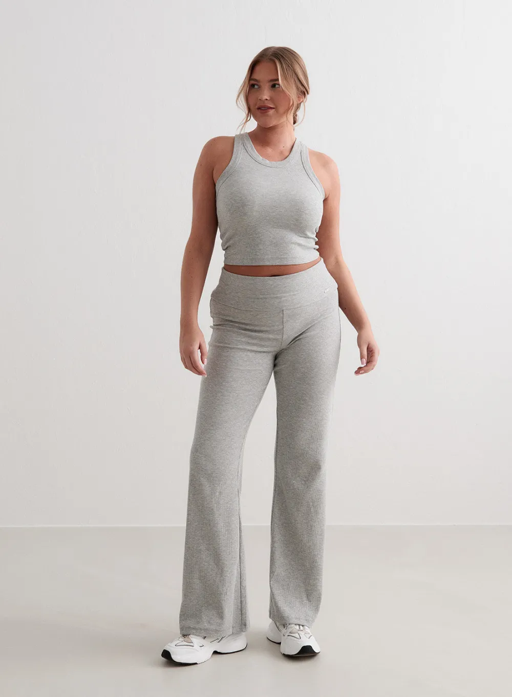 Tank Tops Og Trenings Tank Tops|Cropped Tank Tops^AIM’N Ease Ribbed Tank Top Grey melange