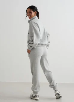 Langermede Skjorter|Sweatshirts^AIM’N Varsity Sweat Half Zip Grey melange