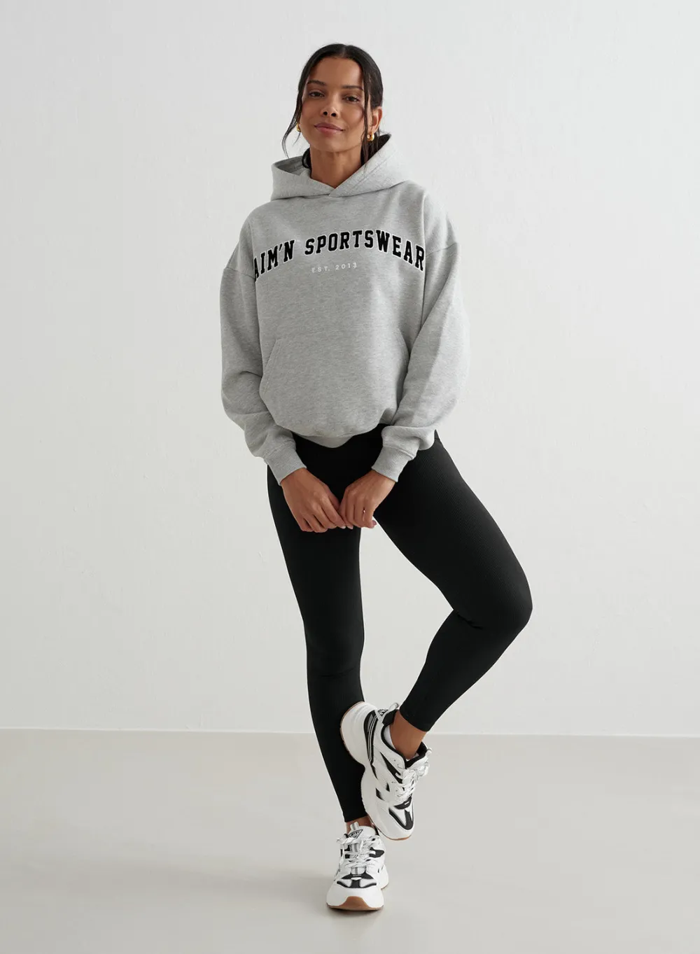 Langermede Skjorter|Sweatshirts^AIM’N Varsity Sweat Hood Grey melange