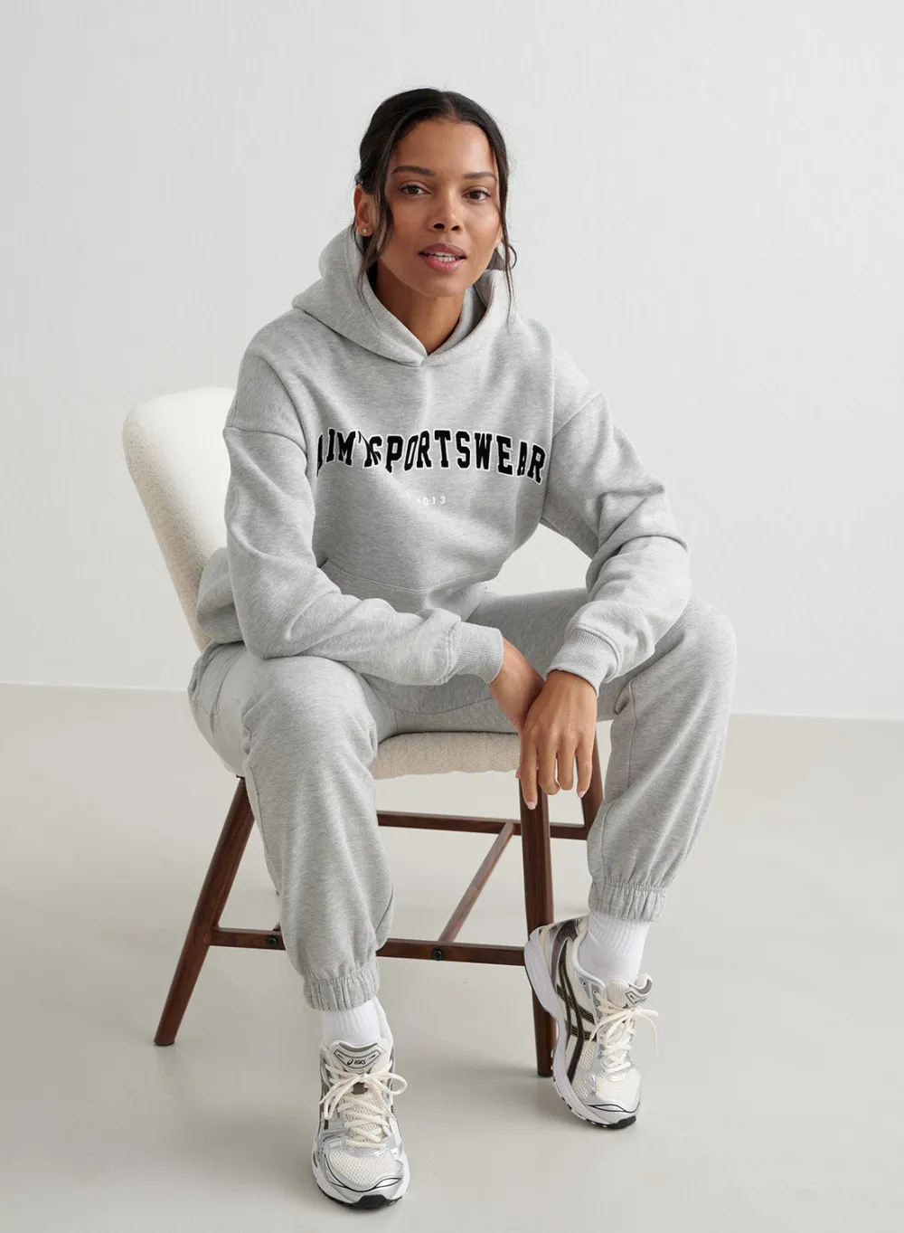 Langermede Skjorter|Sweatshirts^AIM’N Varsity Sweat Hood Grey melange