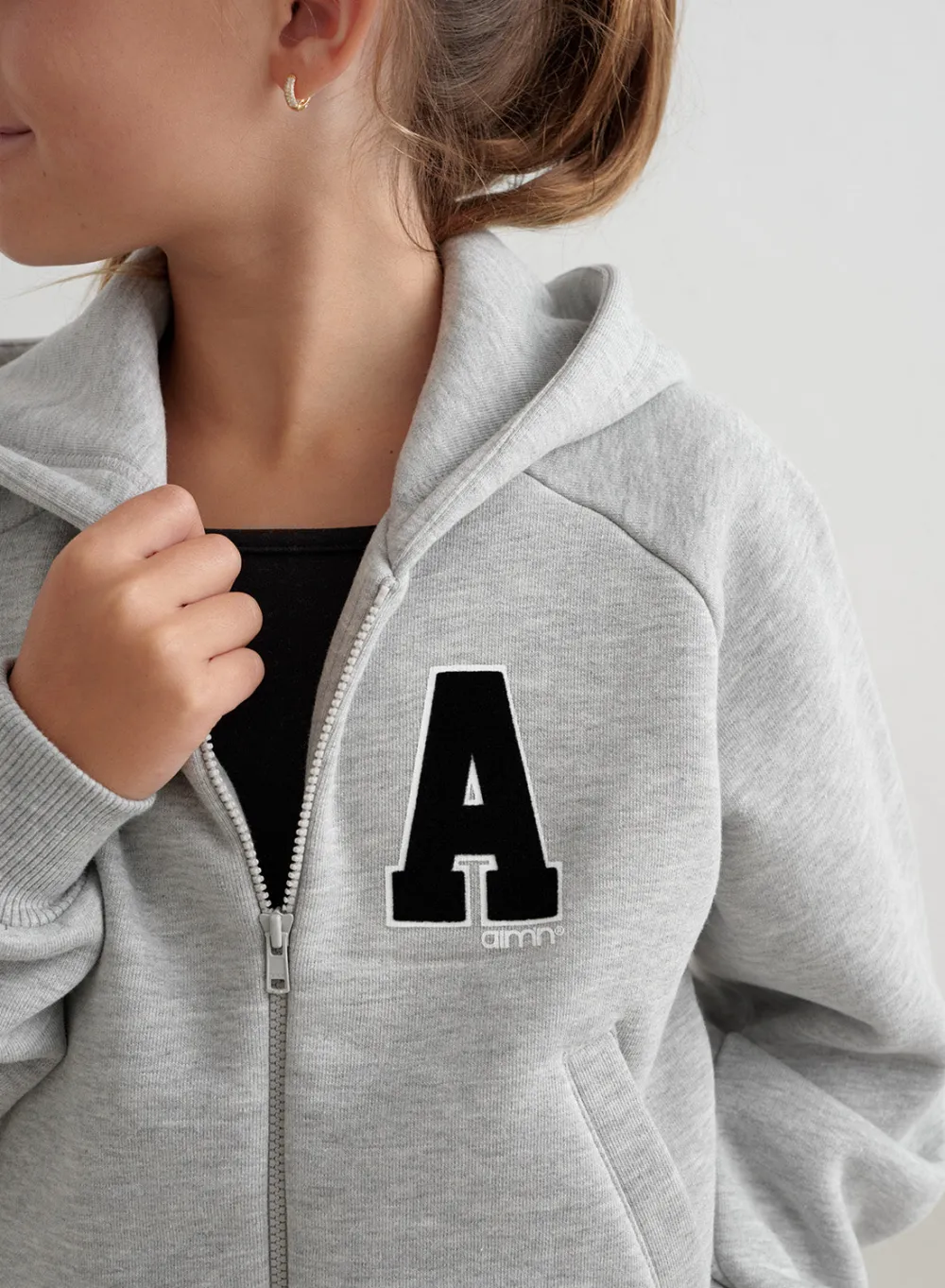Løpejakker^AIM’N Young Sweat Zip Hood Grey melange