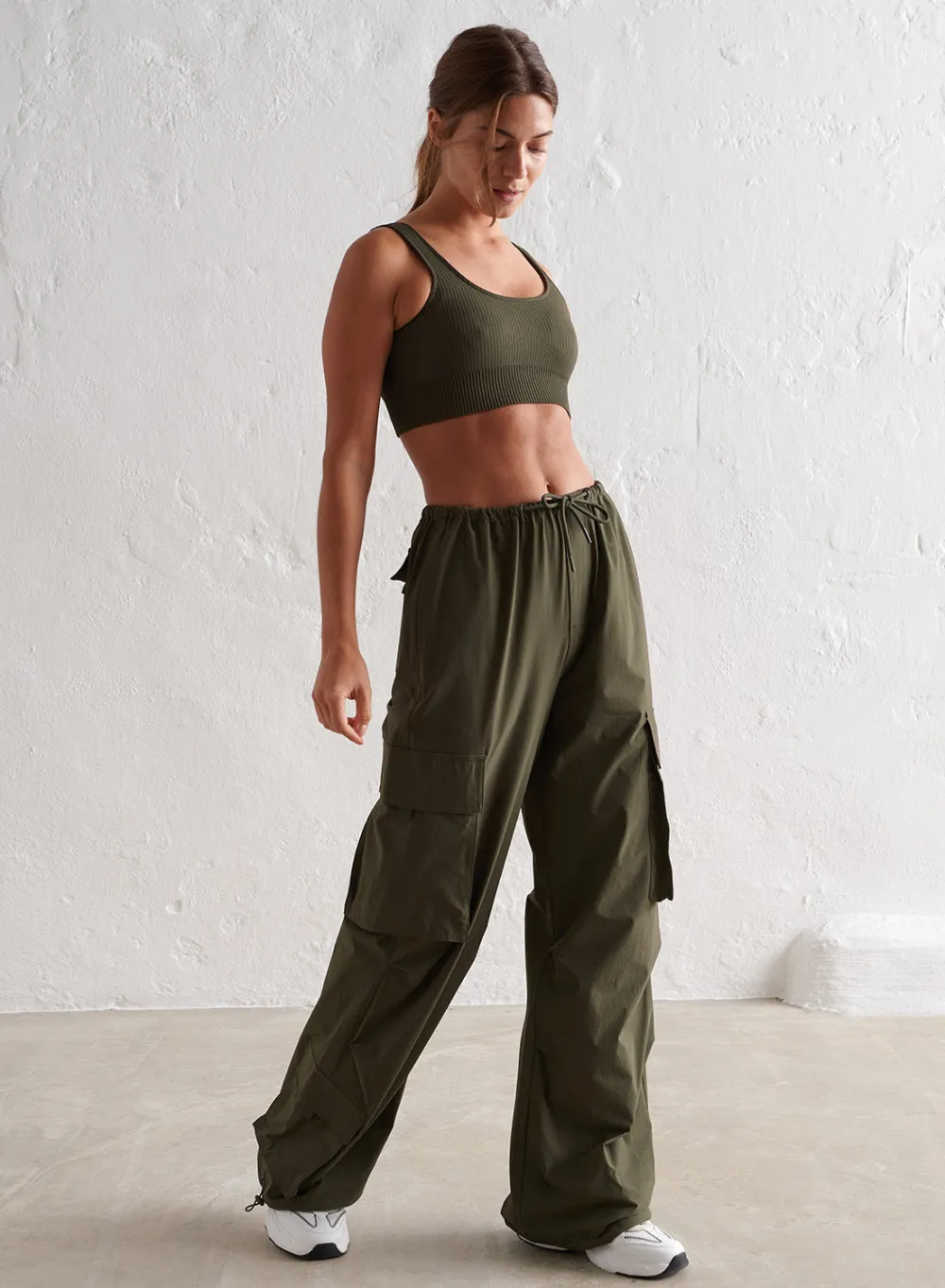 Workout Pants^AIM’N Windbreaker Parachute Pants Khaki